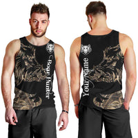 Personalized Boar Hunting Camouflage Men Tank Top Wild Hog Silhouette and Black Tactical Camo - Wonder Print Shop