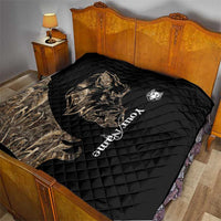 Personalized Boar Hunting Camouflage Quilt Wild Hog Silhouette and Black Tactical Camo - Wonder Print Shop