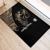 Personalized Boar Hunting Camouflage Rubber Doormat Wild Hog Silhouette and Black Tactical Camo - Wonder Print Shop