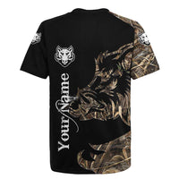 Personalized Boar Hunting Camouflage Rugby Jersey Wild Hog Silhouette and Black Tactical Camo - Wonder Print Shop