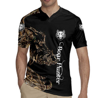 Personalized Boar Hunting Camouflage Rugby Jersey Wild Hog Silhouette and Black Tactical Camo - Wonder Print Shop