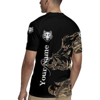 Personalized Boar Hunting Camouflage Rugby Jersey Wild Hog Silhouette and Black Tactical Camo - Wonder Print Shop