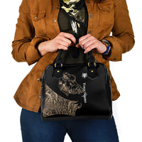 Personalized Boar Hunting Camouflage Shoulder Handbag Wild Hog Silhouette and Black Tactical Camo - Wonder Print Shop