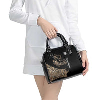 Personalized Boar Hunting Camouflage Shoulder Handbag Wild Hog Silhouette and Black Tactical Camo - Wonder Print Shop