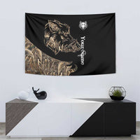 Personalized Boar Hunting Camouflage Tapestry Wild Hog Silhouette and Black Tactical Camo - Wonder Print Shop