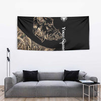 Personalized Boar Hunting Camouflage Tapestry Wild Hog Silhouette and Black Tactical Camo - Wonder Print Shop