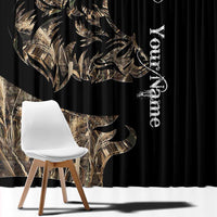 Personalized Boar Hunting Camouflage Window Curtain Wild Hog Silhouette and Black Tactical Camo - Wonder Print Shop