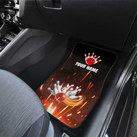 Personalized Bowling Ball and Pins Car Mats Fiery Motion Trail and Spark Effect Design - Wonder Print Shop