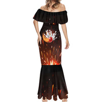 Personalized Bowling Ball and Pins Mermaid Dress Fiery Motion Trail and Spark Effect Design - Wonder Print Shop