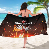Personalized Bowling Ball and Pins Sarong Fiery Motion Trail and Spark Effect Design - Wonder Print Shop