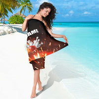 Personalized Bowling Ball and Pins Sarong Fiery Motion Trail and Spark Effect Design - Wonder Print Shop