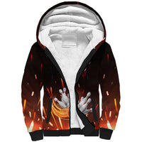 Personalized Bowling Ball and Pins Sherpa Hoodie Fiery Motion Trail and Spark Effect Design - Wonder Print Shop