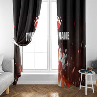 Personalized Bowling Ball and Pins Window Curtain Fiery Motion Trail and Spark Effect Design - Wonder Print Shop