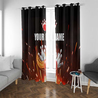 Personalized Bowling Ball and Pins Window Curtain Fiery Motion Trail and Spark Effect Design - Wonder Print Shop