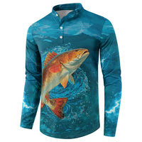 Personalized Redfish Puppy Drum Leaping in Ocean Splash Button Sweatshirt Blue Lightning Water Background Design - Wonder Print Shop