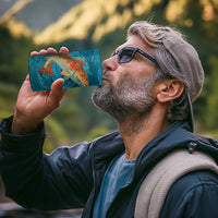 Personalized Redfish Puppy Drum Leaping in Ocean Splash 4 in 1 Can Cooler Tumbler Blue Lightning Water Background Design - Wonder Print Shop