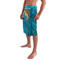 Personalized Redfish Puppy Drum Leaping in Ocean Splash Lavalava Blue Lightning Water Background Design - Wonder Print Shop
