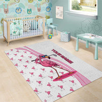 Personalized Pink Flamingo Playing Golf Area Rug Sunglasses and White Pattern Background Design - Wonder Print Shop