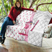 Personalized Pink Flamingo Playing Golf Quilt Sunglasses and White Pattern Background Design - Wonder Print Shop