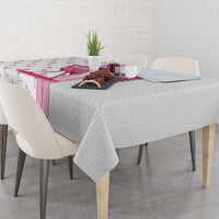 Personalized Pink Flamingo Playing Golf Tablecloth Sunglasses and White Pattern Background Design - Wonder Print Shop