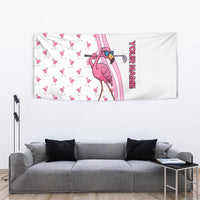 Personalized Pink Flamingo Playing Golf Tapestry Sunglasses and White Pattern Background Design - Wonder Print Shop