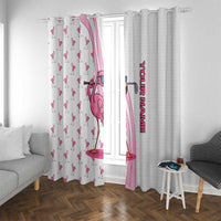 Personalized Pink Flamingo Playing Golf Window Curtain Sunglasses and White Pattern Background Design - Wonder Print Shop