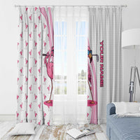 Personalized Pink Flamingo Playing Golf Window Curtain Sunglasses and White Pattern Background Design - Wonder Print Shop