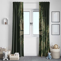 Bowling Camouflage Pattern Window Curtain with Ball and Pins Graphic in Army Green and Beige Brushstroke Design - Wonder Print Shop