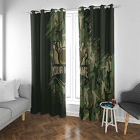 Bowling Camouflage Pattern Window Curtain with Ball and Pins Graphic in Army Green and Beige Brushstroke Design - Wonder Print Shop