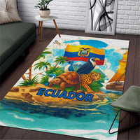 Ecuador Area Rug with Wildlife and Flag Landscape Design - Wonder Print Shop