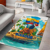 Ecuador Area Rug with Wildlife and Flag Landscape Design - Wonder Print Shop