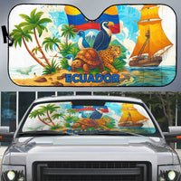 Ecuador Auto Sun Shade with Wildlife and Flag Landscape Design - Wonder Print Shop