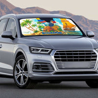 Ecuador Auto Sun Shade with Wildlife and Flag Landscape Design - Wonder Print Shop