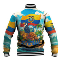 Ecuador Baseball Jacket with Wildlife and Flag Landscape Design - Wonder Print Shop