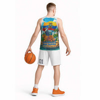 Ecuador Basketball Jersey with Wildlife and Flag Landscape Design - Wonder Print Shop