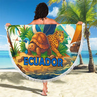 Ecuador Beach Blanket with Wildlife and Flag Landscape Design - Wonder Print Shop
