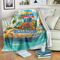 Ecuador Blanket with Wildlife and Flag Landscape Design - Wonder Print Shop