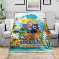 Ecuador Blanket with Wildlife and Flag Landscape Design - Wonder Print Shop