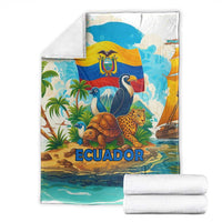 Ecuador Blanket with Wildlife and Flag Landscape Design - Wonder Print Shop