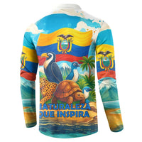 Ecuador Button Sweatshirt with Wildlife and Flag Landscape Design - Wonder Print Shop