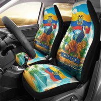Ecuador Car Seat Cover with Wildlife and Flag Landscape Design - Wonder Print Shop