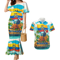 Ecuador Couples Matching Mermaid Dress and Hawaiian Shirt with Wildlife and Flag Landscape Design - Wonder Print Shop