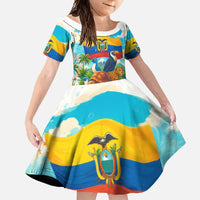 Ecuador Family Matching Long Sleeve Bodycon Dress and Hawaiian Shirt with Wildlife and Flag Landscape Design - Wonder Print Shop