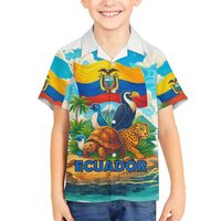 Ecuador Family Matching Off Shoulder Maxi Dress and Hawaiian Shirt with Wildlife and Flag Landscape Design - Wonder Print Shop