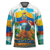 Ecuador Hockey Jersey with Wildlife and Flag Landscape Design - Wonder Print Shop