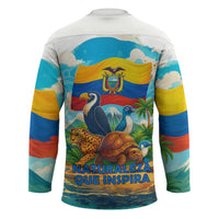 Ecuador Hockey Jersey with Wildlife and Flag Landscape Design - Wonder Print Shop
