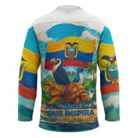 Ecuador Hockey Jersey with Wildlife and Flag Landscape Design - Wonder Print Shop