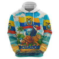 Ecuador Hoodie with Wildlife and Flag Landscape Design - Wonder Print Shop