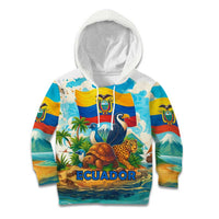 Ecuador Kid Hoodie with Wildlife and Flag Landscape Design - Wonder Print Shop