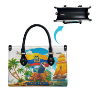 Ecuador Leather Bag with Wildlife and Flag Landscape Design - Wonder Print Shop